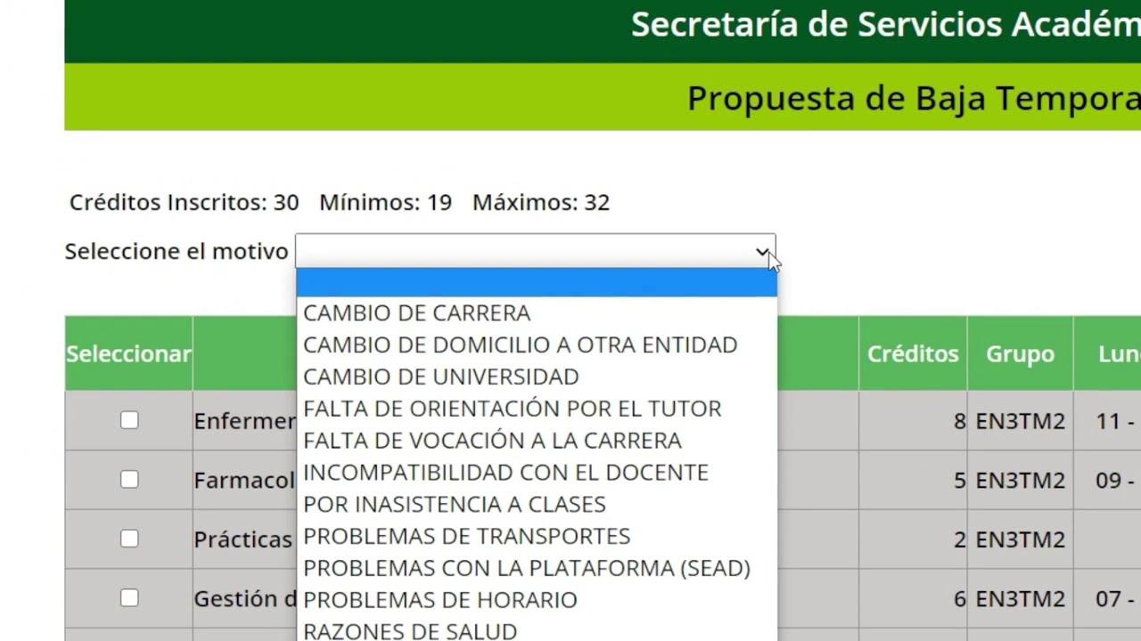 como darse de baja temporal en bachilleres - Darse de Baja